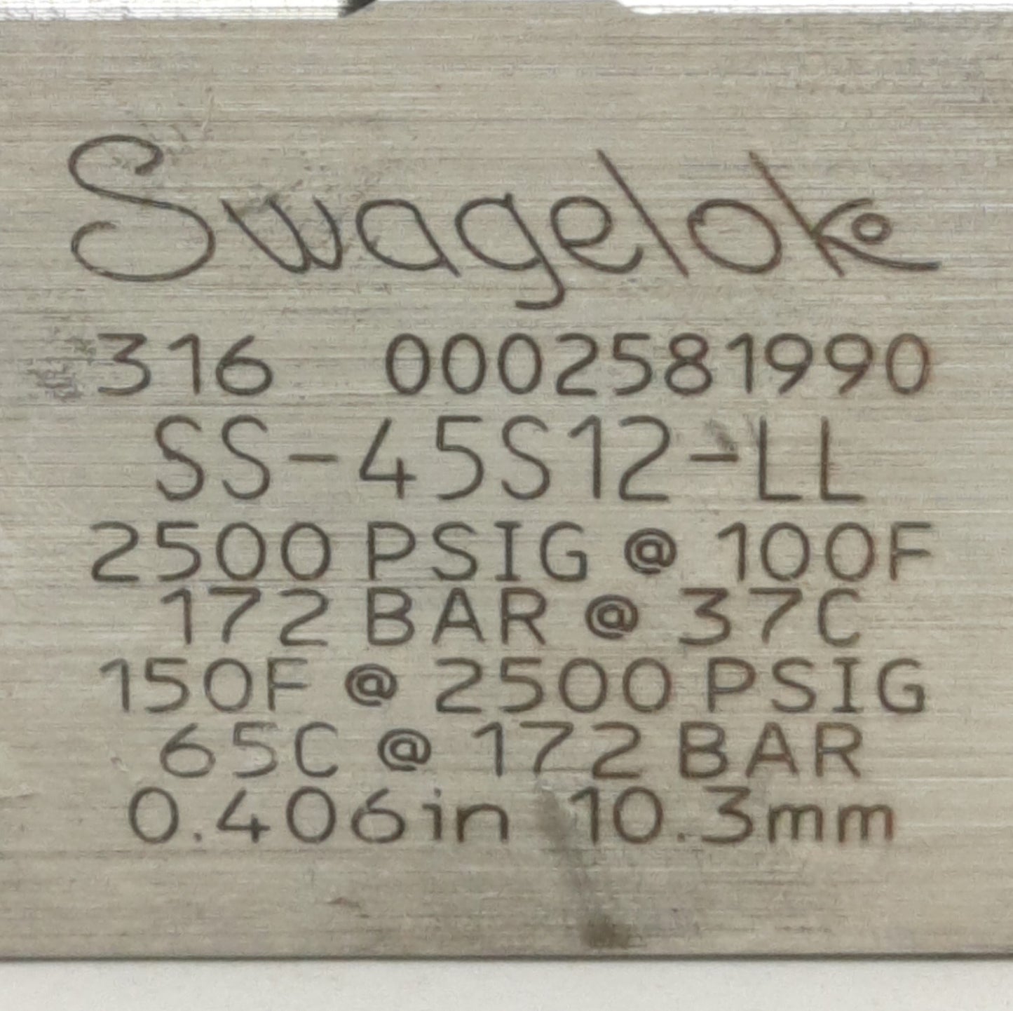 Used Swaglok SS-45S12-LL Ball Valve, 2500Psig, 3/4in Swagelok *No Fittings*