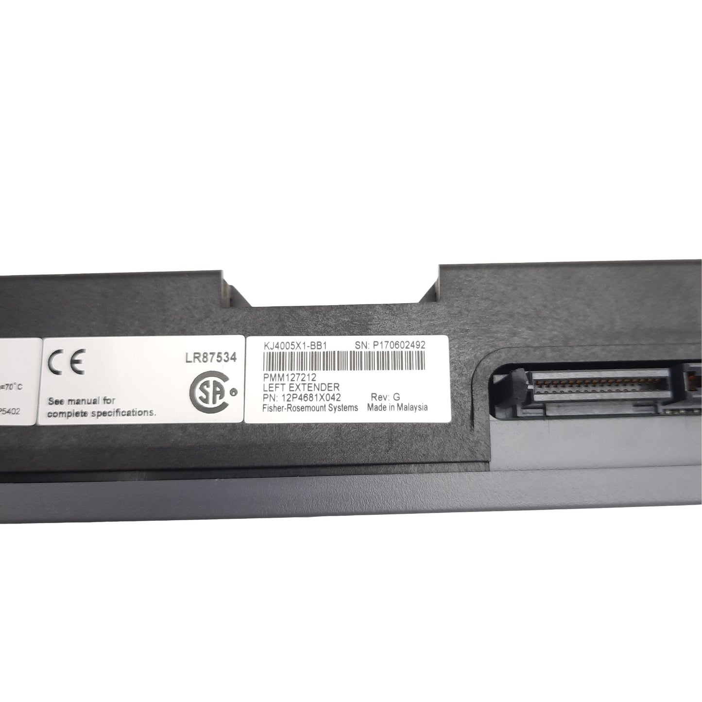 New Emerson KJ4005X1-BB1 DeltaV Rev F Left Extender Carrier 1-Wide, DIN Rail Mount