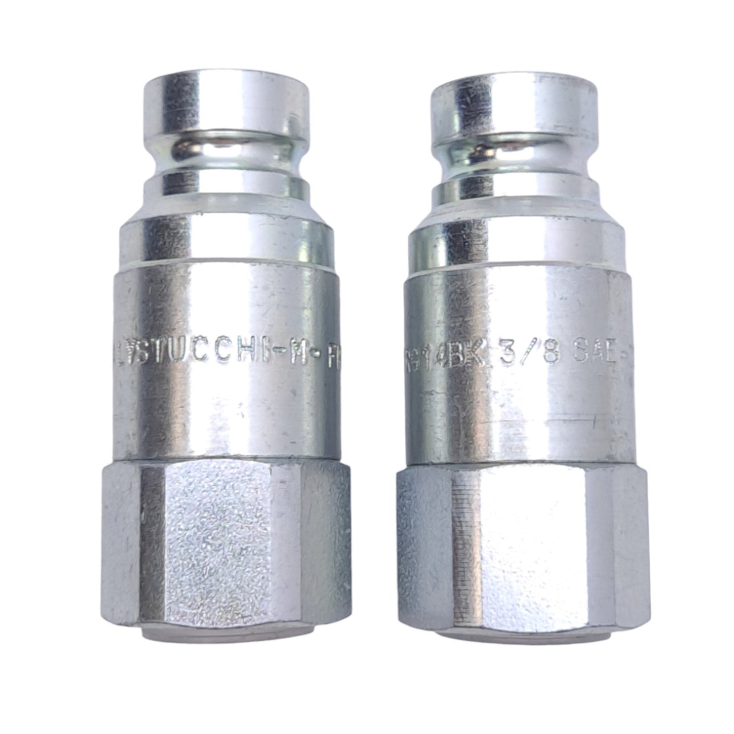 New Lot of 2 Stucchi 800804001 Flat Face Couplers, ø1/4in, 3/8 SAE, 30 MPa Max