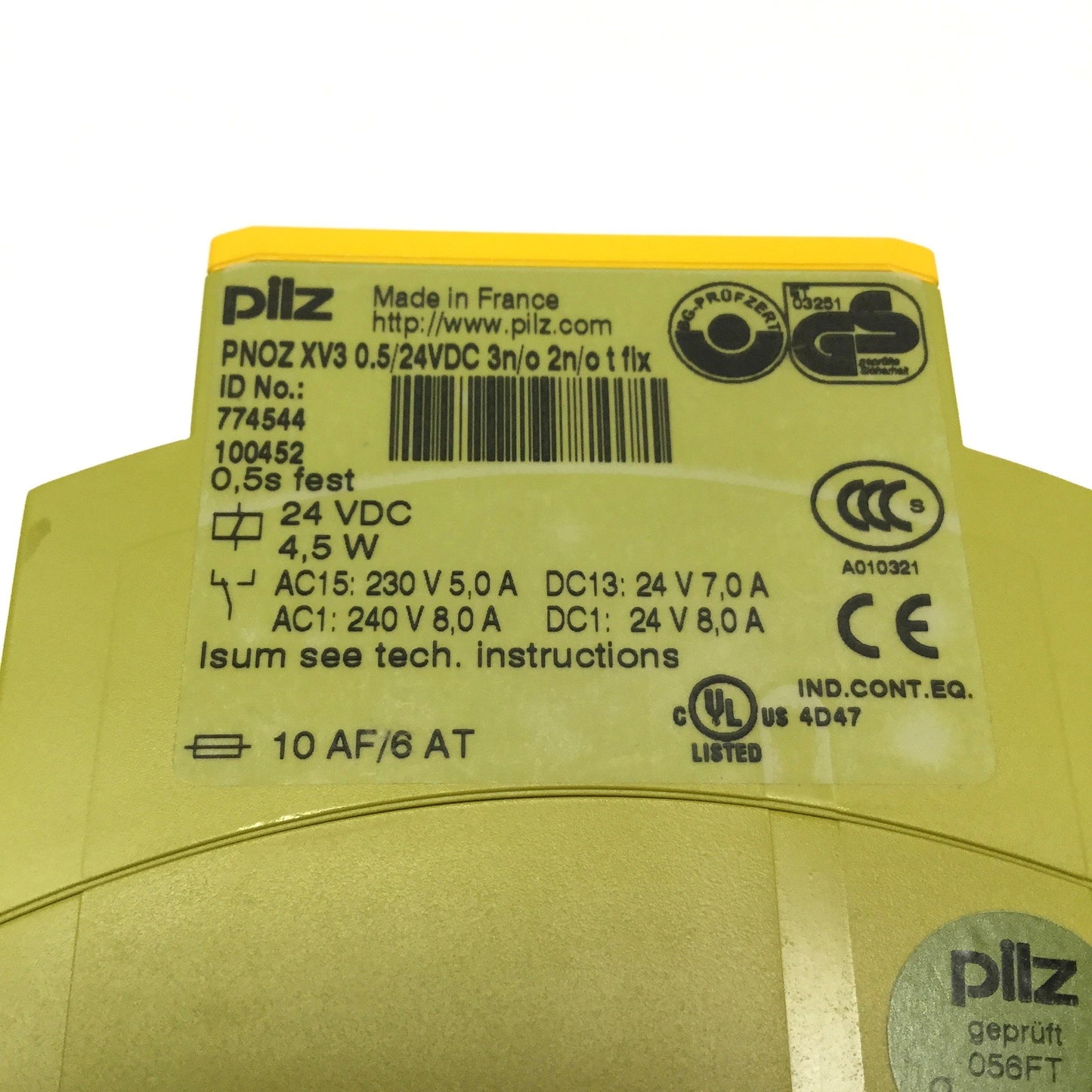 Used Pilz PNOZ X3 774310 E-STOP Relay Safety Gate Monitor 24VAC/24VDC 3NO-1NC-1SO