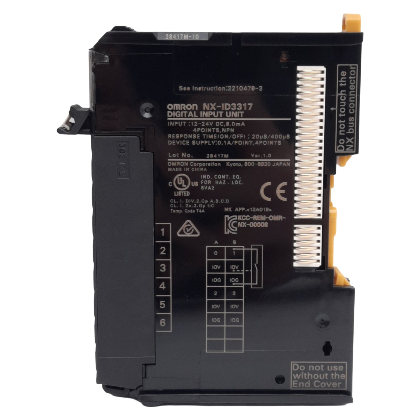 New Omron NX-ID3317 Digital PLC Input Module, NPN, 4-Points, 12-24VDC, DIN Rail