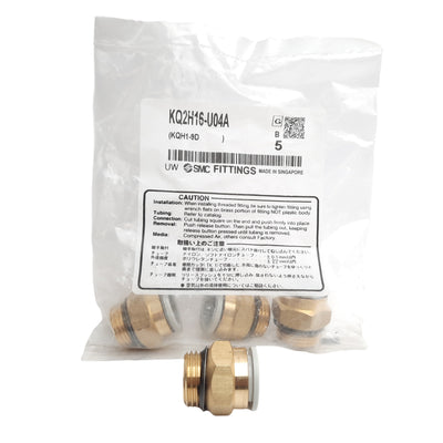 New Lot of 4 SMC KQ2H16-U04A One Touch 16mm Tube To 1/2 Uni Thread -100kPa To 1MPa