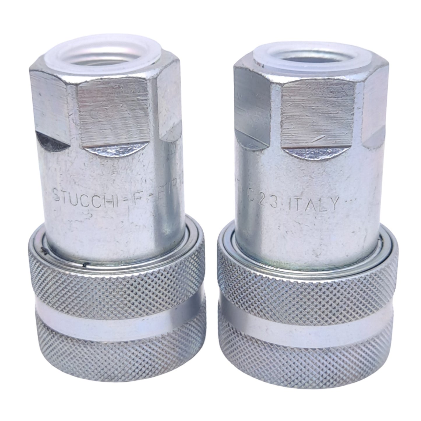New Lot of 2 Stucchi 800501004 Quick Disconnect Couplings, 1/2 NPT, 90 L/min, 25MPa