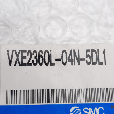 New SMC VXE2360L-04N-5DL1 Solenoid Valve, N.C., ø10mm Orifice, NPT1/2, 24VDC Coil