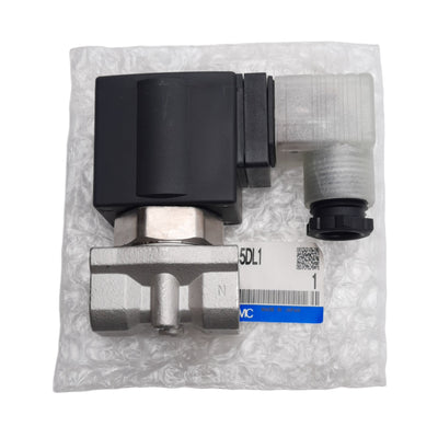 New SMC VXE2360L-04N-5DL1 Solenoid Valve, N.C., ø10mm Orifice, NPT1/2, 24VDC Coil