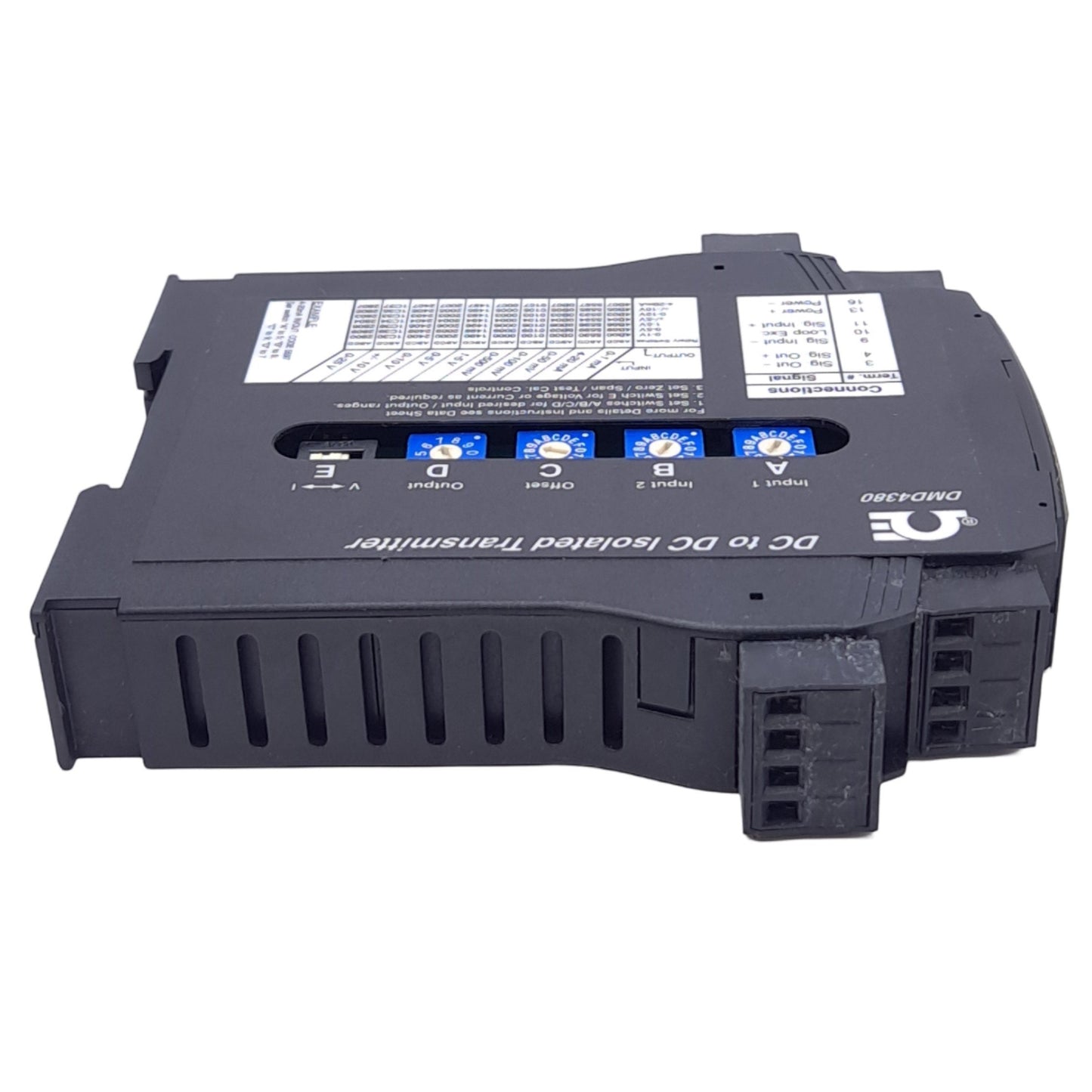 New – Open box Omega DMD4380-DC Isolated Transmitter, 0-50VDC In, 0-10VDC Out, 9-30VDC/10-32VAC
