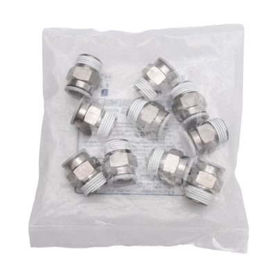New Lot of 10 SMC KQ2H12-03NS Pneumatic Fitting, ø12mm One-Touch, R3/8, -100kPa~1MPa
