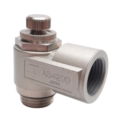 New SMC AS4200-G04-XG Speed Control Elbow Fitting, 0.1-1.0MPa, G1/2 Thread