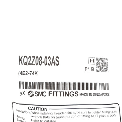 New Lot Of 6 SMC KQ2Z08-03AS One-Touch Male Elbow ø8mm To Rc3/8, -100 kPa To 1 MPa