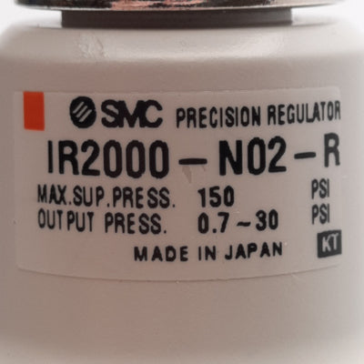 New SMC IR2000-N02-R Precision Regulator, 0.7-30PSI Set, 150PSI Supply, 1/4in NPT
