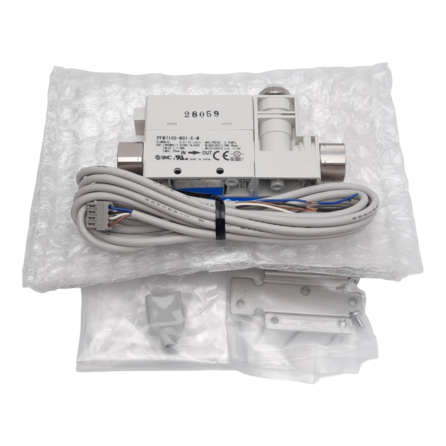 New SMC PFM710S-N01-E-MA-WS Digital Flow Switch, 0.2-10L/min, NPT1/8, 0.75MPa, 24VDC