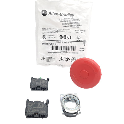 New Allen Bradley 800FM-MT64MX11L Push Button E-Stop 1 NCLB, 1 NO, 22.5mm Mounting