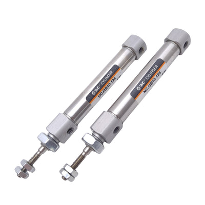 New Lot of 2 SMC NCJ2B10-125 Pneumatic Cylinders, ø3/8in, 1.25in Stroke, UNF, 100PSI