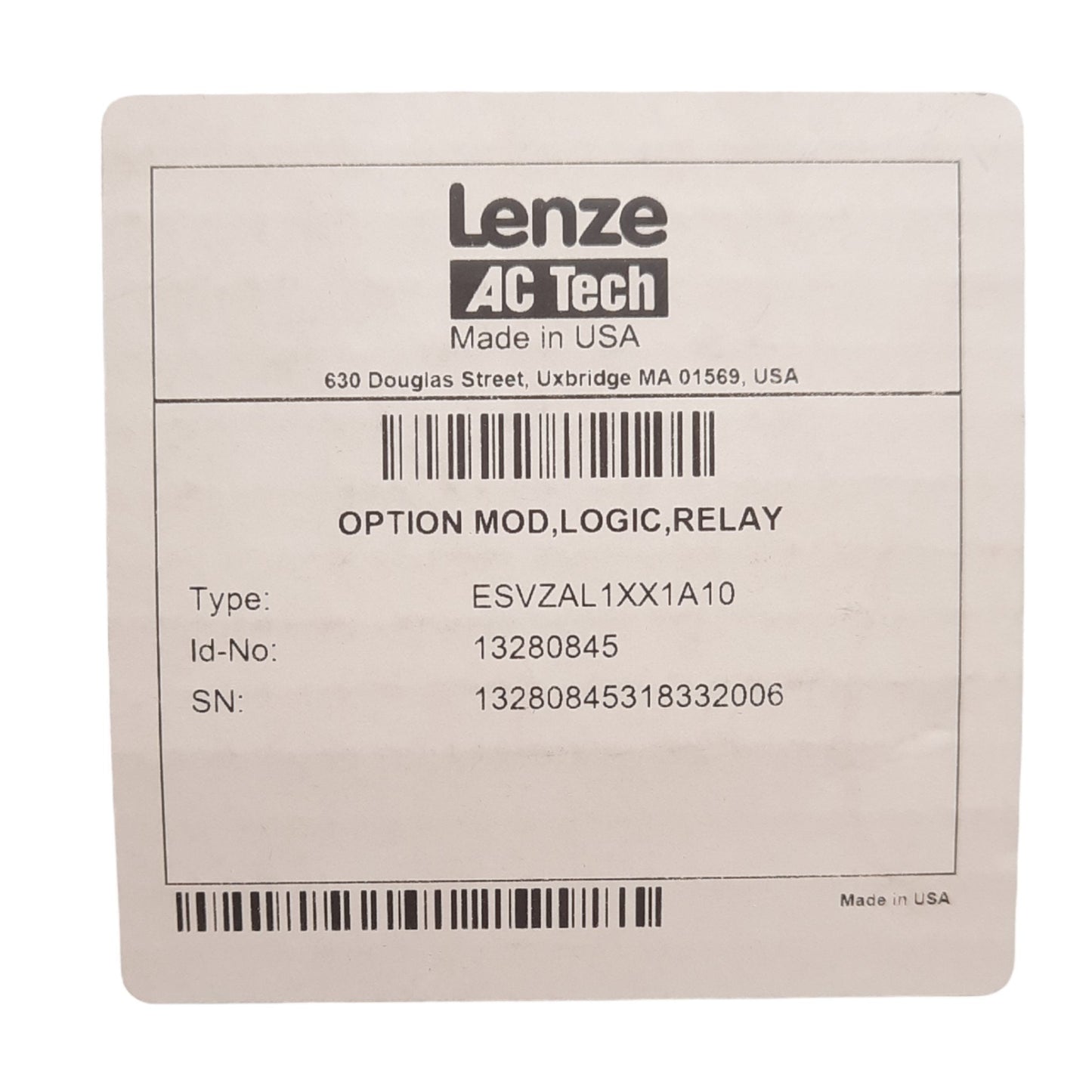 New Lenze ESVZAL1 SMVector Additional I/O Module, 1 Relay Output, 2 Digital Inputs
