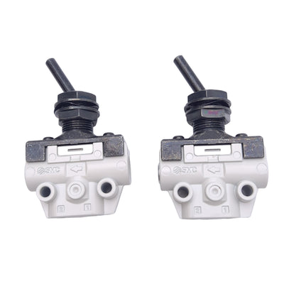 New Lot of 2 SMC VM132-M5-08A Mechanical Valve w/ Lever, 3-Port, M5x0.8, 1.0MPa Max