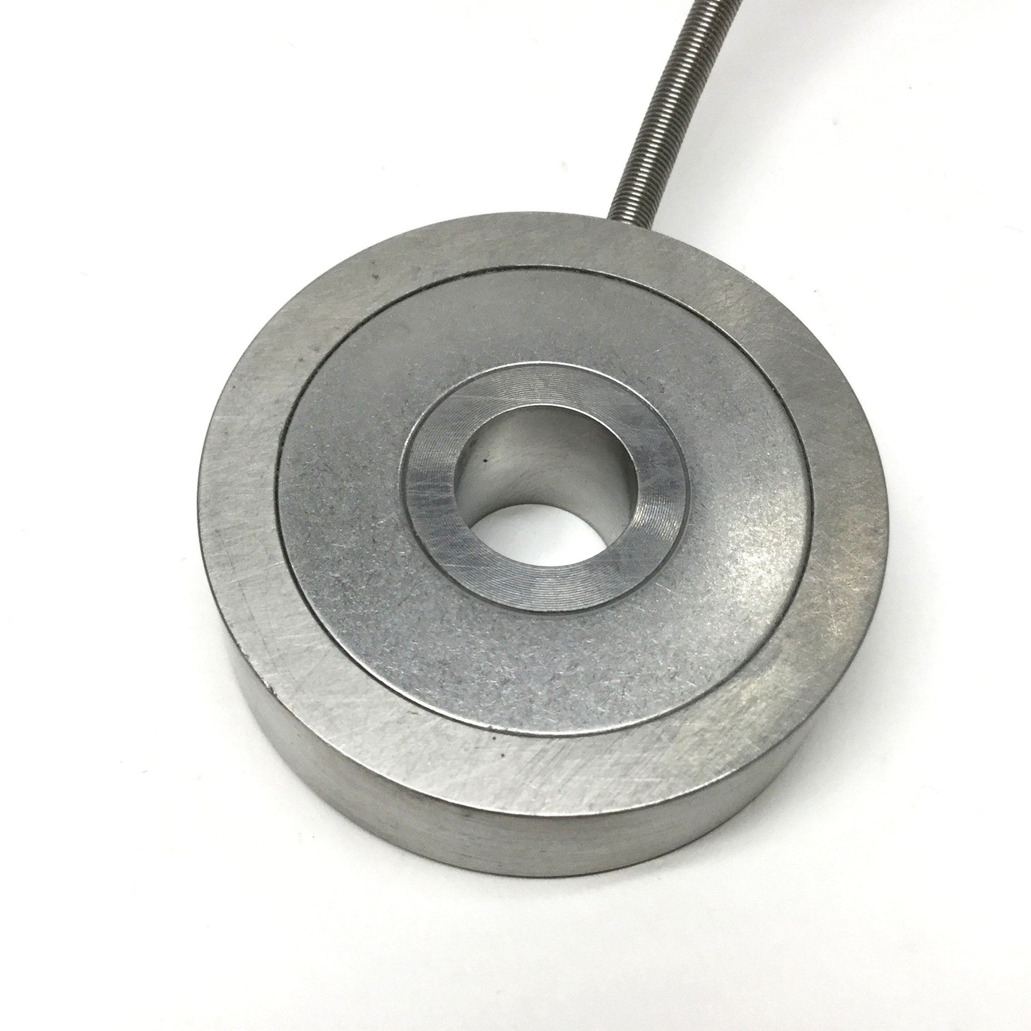 Used Transducer Techniques THC-250-T Thru-Hole Donut Load Cell 250lbf, 2" OD, 1/2" ID