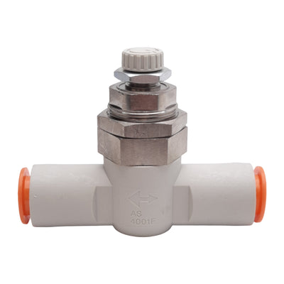 New SMC AS4001F-13-3 Speed Controller Fitting, 0.1-1.0MPa, ø1/2in One-Touch Ports
