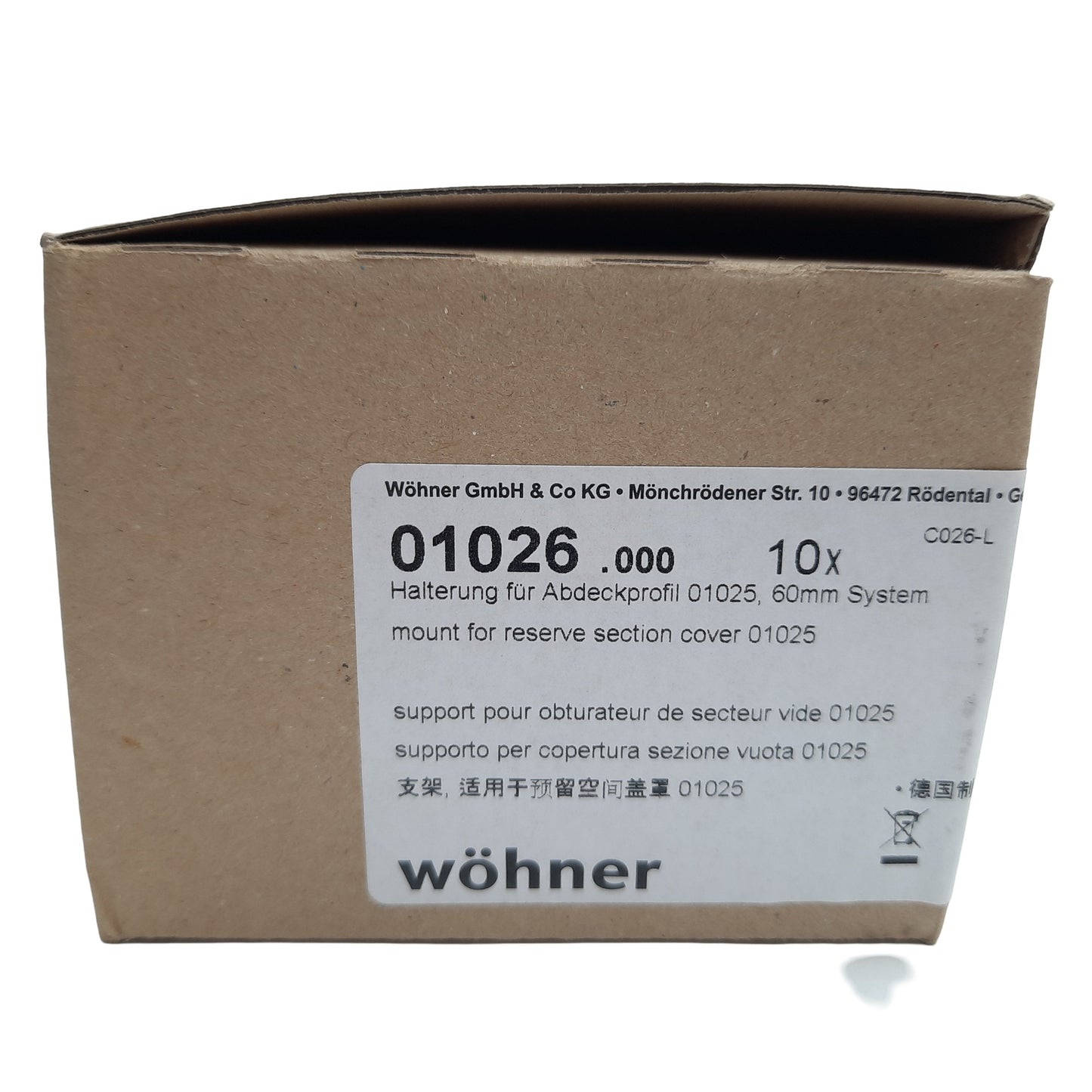 New  Lot Of 6 Wohner 01026 Busbar Mount For 01025 Section Cover 9mm x 196mm x 32mm