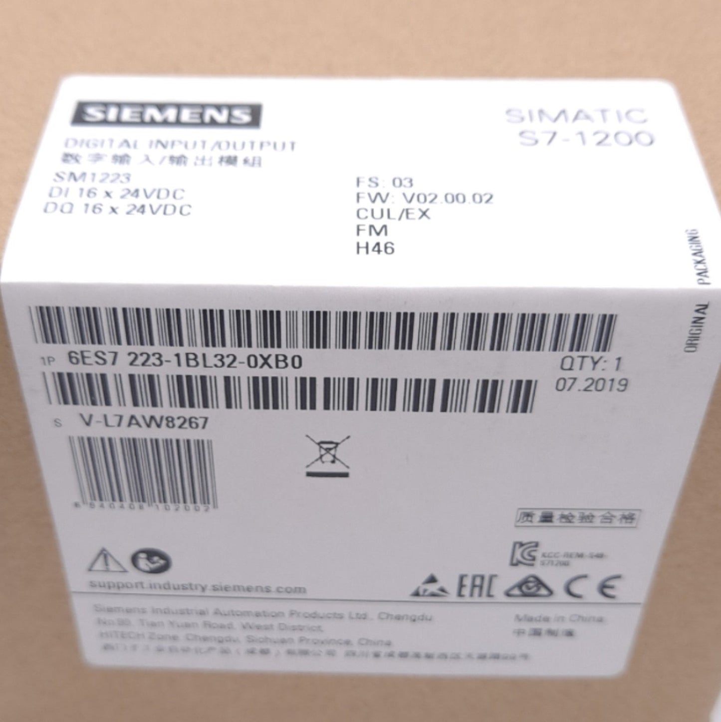 New Siemens 6ES7 223-1BL32-0XB0 SIMATICS S7-1200 SM 1223 DC/DC PLC, 16 I/O, 24VDC