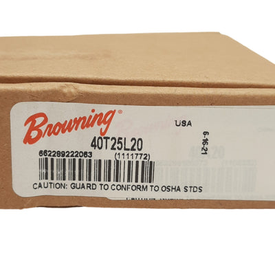 New Browning 40T25L20 Torque Limiter Sprocket 40 Chain, 20 Teeth, 3.45" OD, For T25L