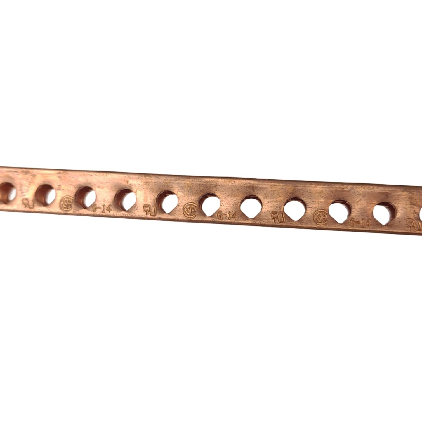 New Ilsco N-87 Copper Ground Bar, 87-Port, 6-14 Conductor Range, 600VAC, 2ft 10.5in