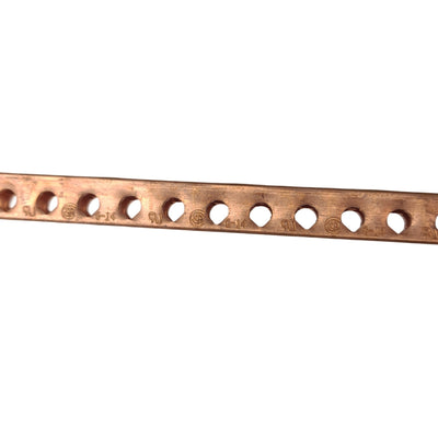 New Ilsco N-87 Copper Ground Bar, 87-Port, 6-14 Conductor Range, 600VAC, 2ft 10.5in