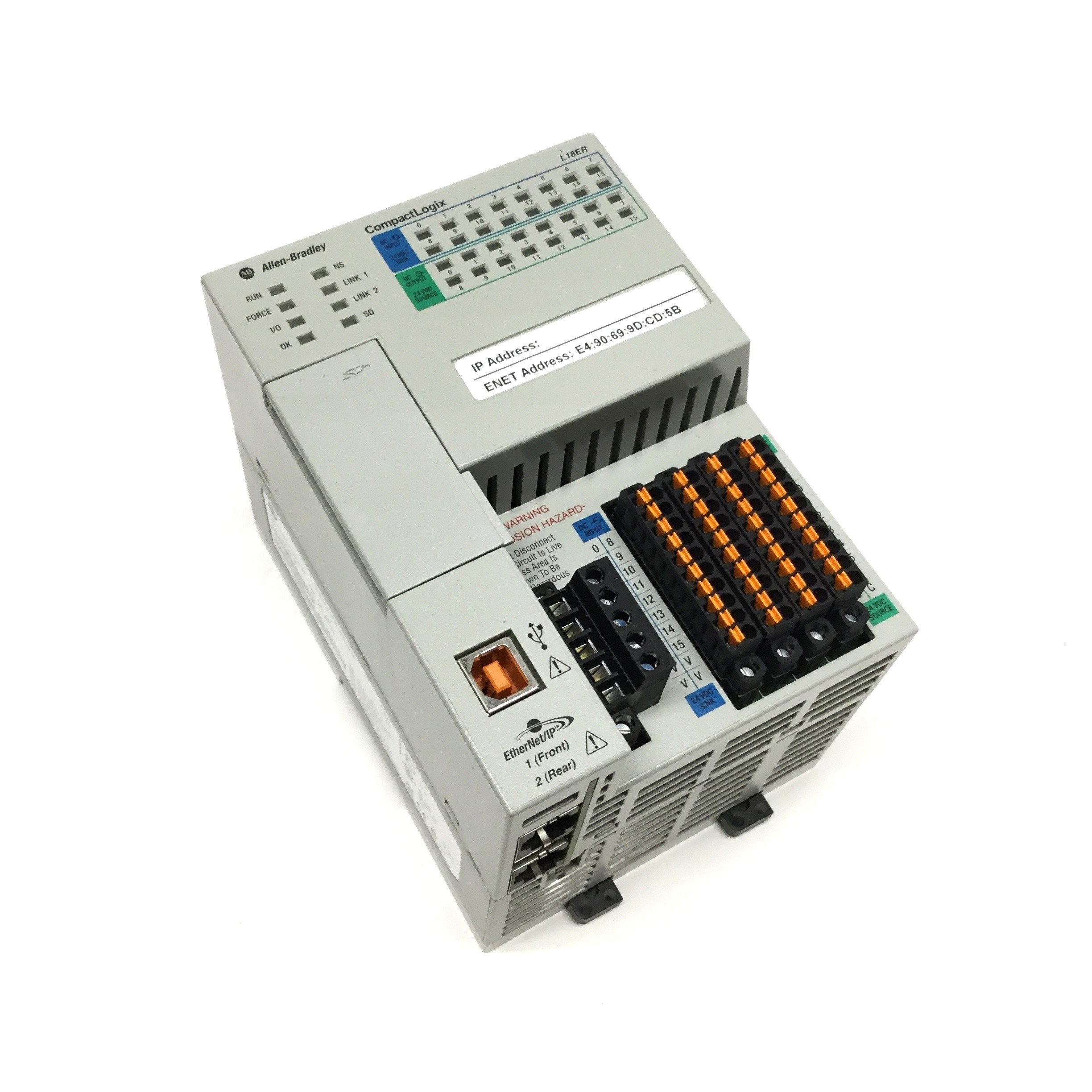 1769 Module Allen Bradley 1769-L18ER-BB1B CompactLogix 5370 0.5MB Controller 16 Di ...