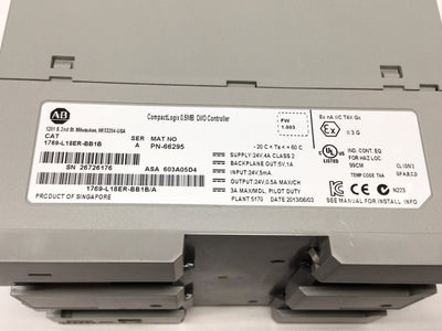 Used Allen Bradley 1769-L18ER-BB1B CompactLogix 5370 0.5MB Controller 16 Digital I/O
