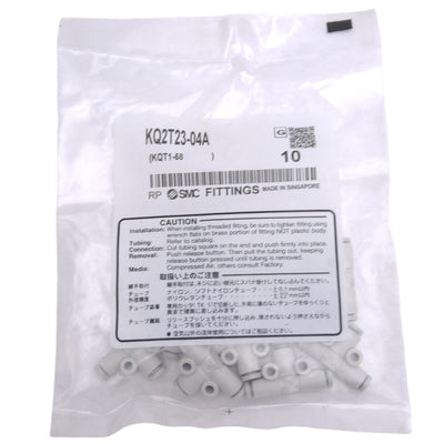 New Lot of 10 SMC KQ2T23-04A Pneumatic Tee One-Touch Fittings, ø3.2mm to ø4mm, 1 MPa