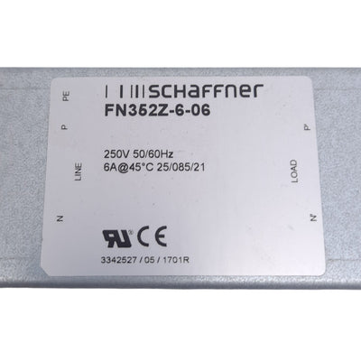 New Schaffner FN352Z-6-06 Multi-Stage EMI Filter, DC to 400Hz, 40J, 250VAC 6A