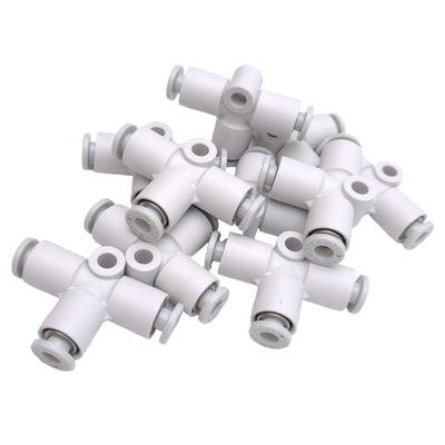 New Lot of 10 SMC KQ2T04-00 Tee One-Touch Fittings, ø4mm O.D. Tube, 1.0 MPa Max