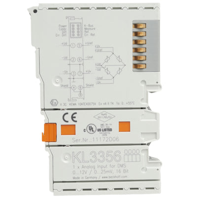 New Beckhoff KL3356 Bus Terminal 1-Channel, 16-Bit, 0-12V/0-25mV, 2-Inputs