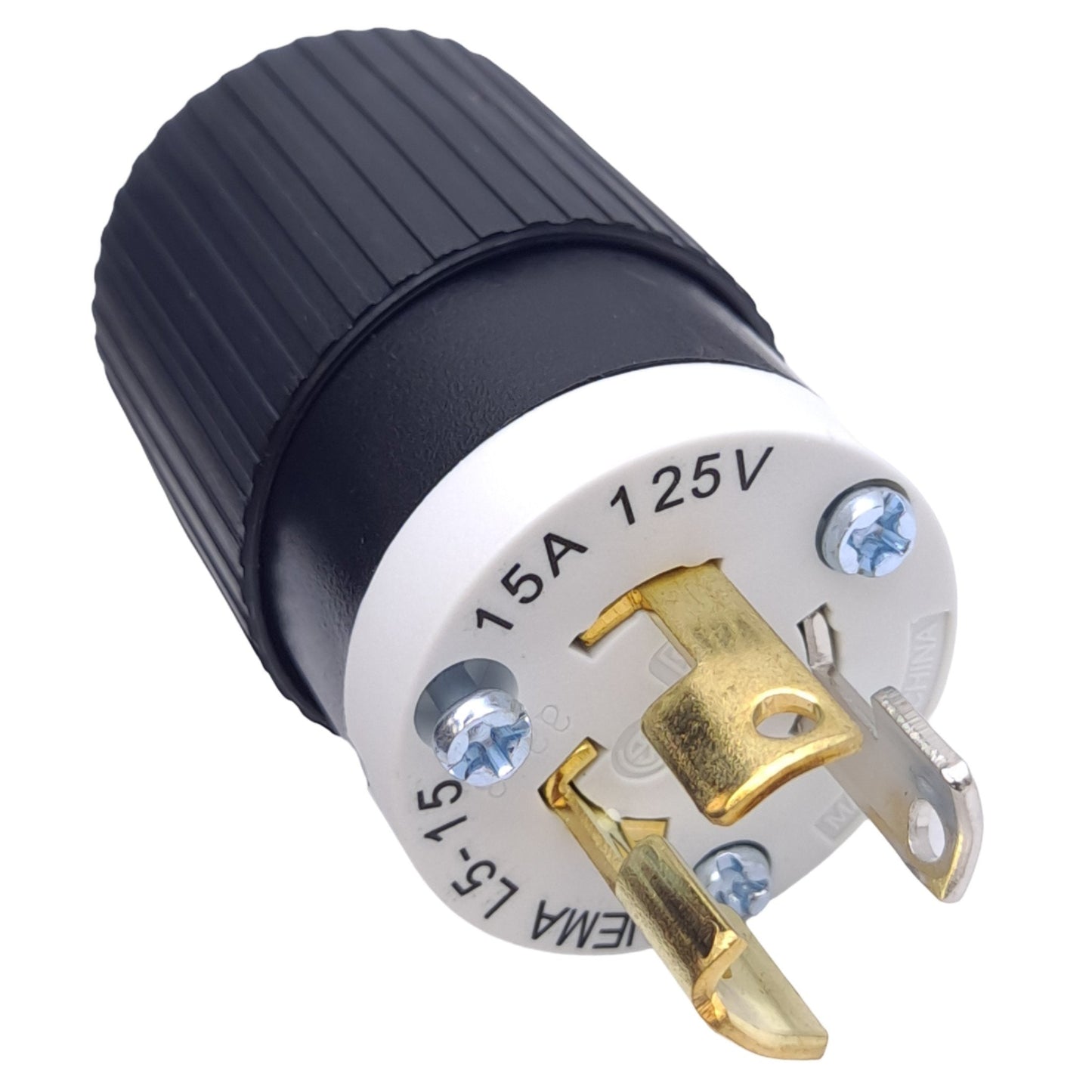 New Lot of 2 Bryant 4721NP Locking Plugs, 2-Pole, 3-Wire, 125V 15A, 1-Phase, ø1.53in