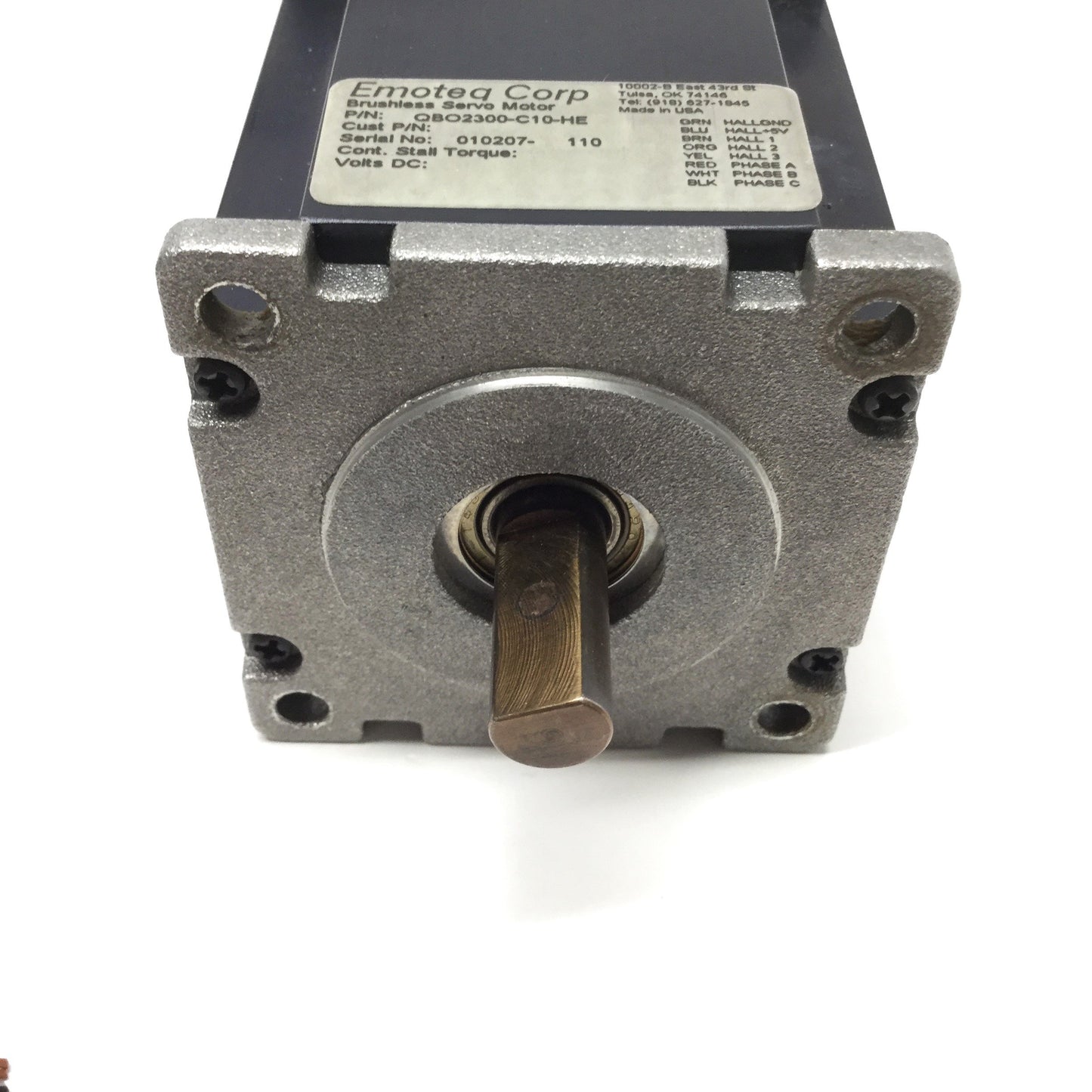 Used Emoteq QB02300-C10-HE Quantum Brushless Servo Motor 10000RPM NEMA 23 w/Encoder