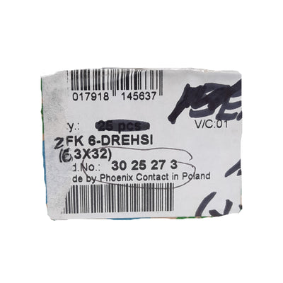 New Lot of 5 Phoenix Contact ZFK 6-DREHSI Fuse Modular Terminal Block, 600V 20A