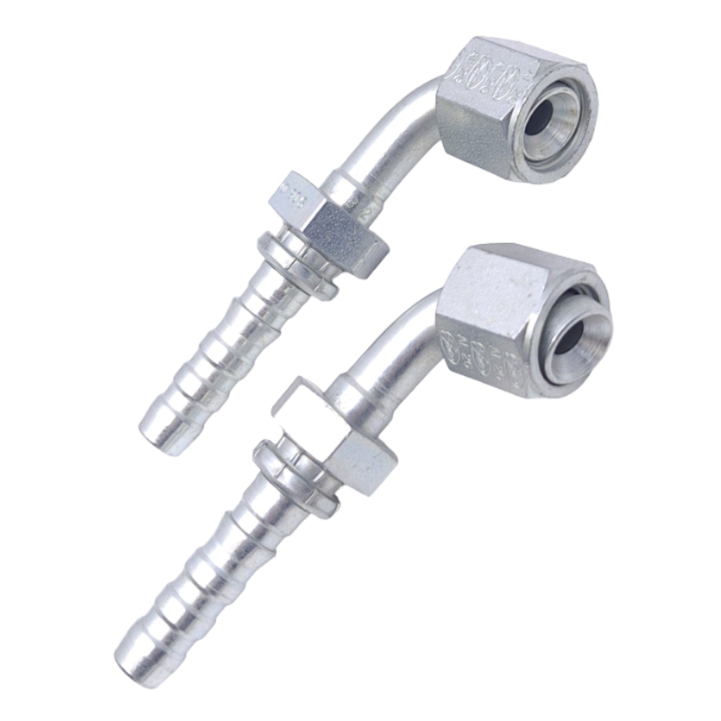 New Lot of 2 Gates 6GS-6FJX90S Crimp Hose Fittings, 90° Elbow, 3/8 JIC 37, 6000PSI