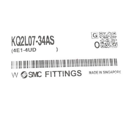 New Lot of 7 SMC KQ2L07-34AS Male Elbow Connector Fitting, 1/4" One Touch, 1/8" NPT