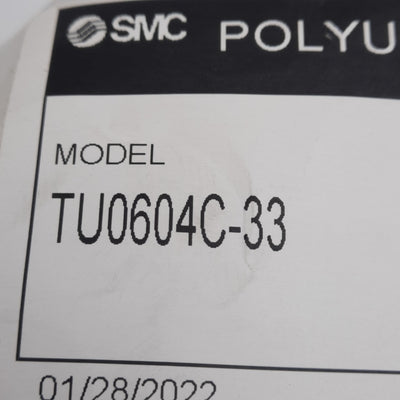 New SMC TU0604C-33 Clear Polyurethane Tubing, ø6mm OD, ø4mm ID, 0.8MPa, 100ft