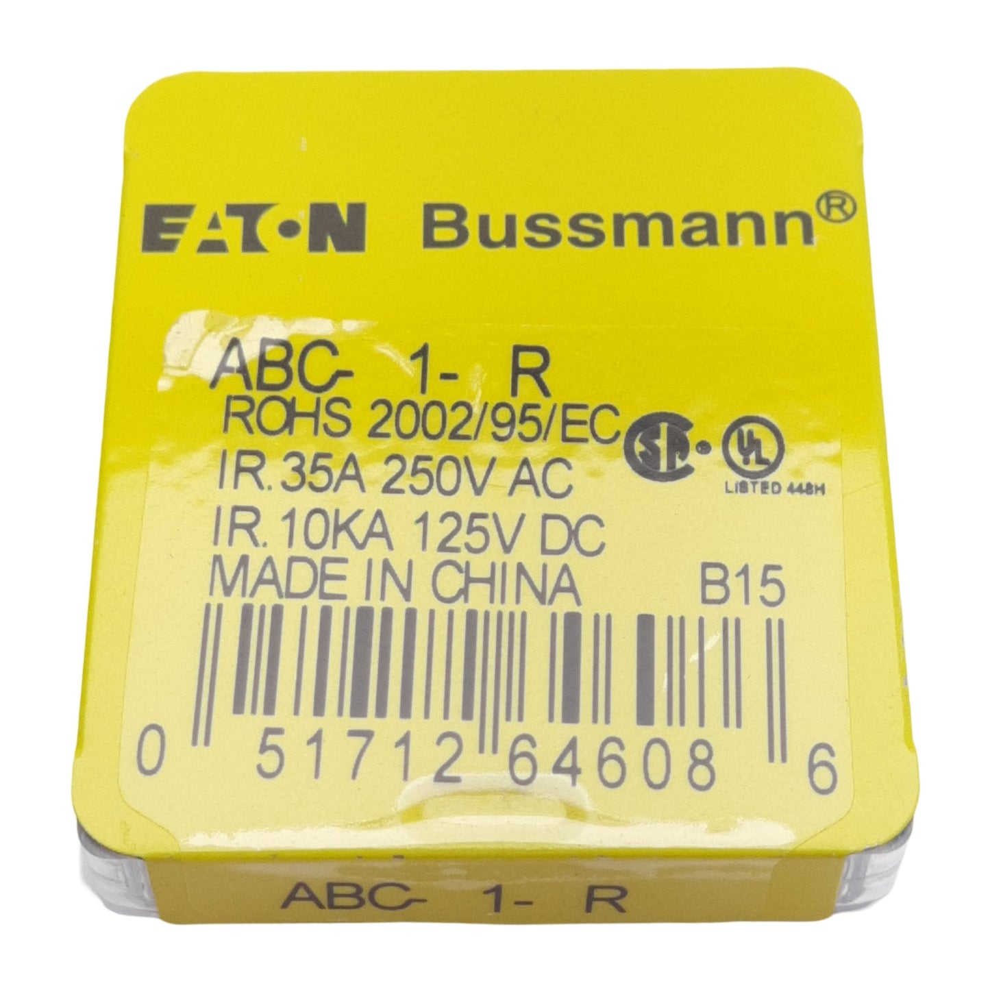 New Lot of 15 Bussman ABC-1-R Fast-Acting Fuse, 1A 250VAC/125VDC, ø1/4in x 1-1/4in