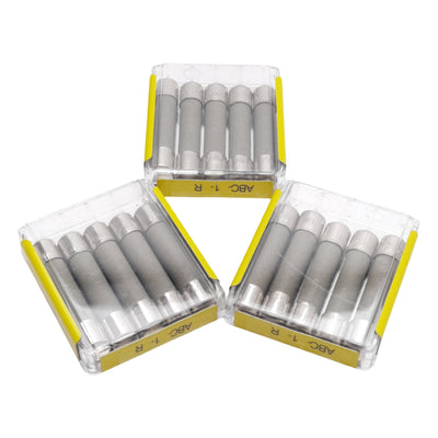 New Lot of 15 Bussman ABC-1-R Fast-Acting Fuse, 1A 250VAC/125VDC, ø1/4in x 1-1/4in