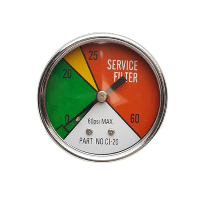 New Lot of 2 Zinga CI-20 Indicator Gauge, 60psi Max, 1/8in NPTF Male Mount