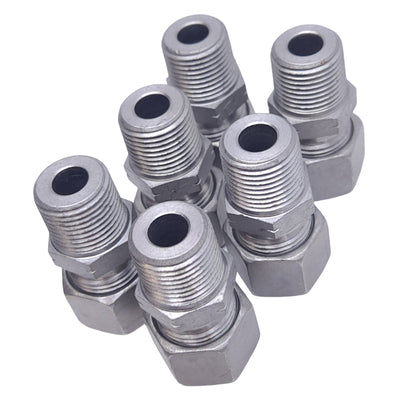 New Lot of 6 Brennan D2404-L12-06 Hydraulic Couplers, 3/8 NPT to ø12mm Tube, 315 Ba