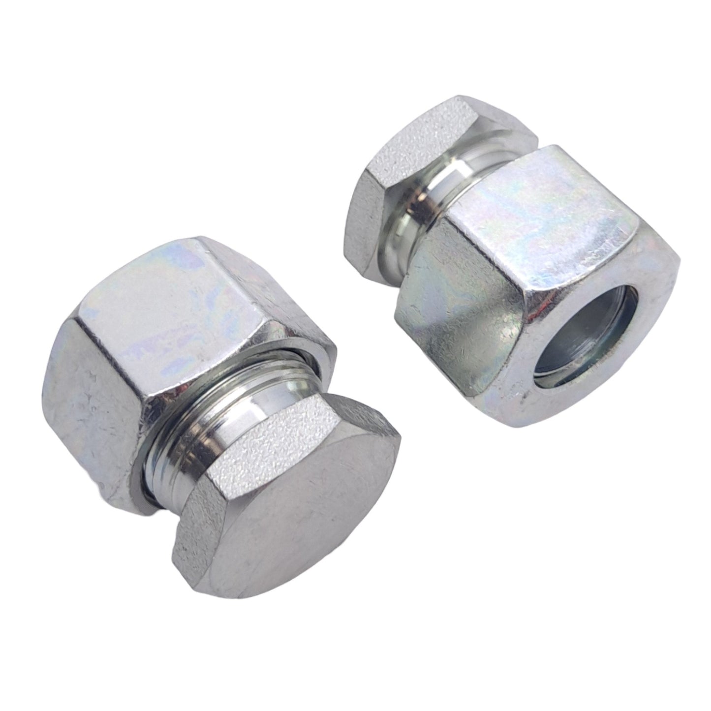 New Lot of 2 Brennan D2408-L15 Hydraulic MBT Plugs w/ Tube Nut, ø15mm M22x1.5, 400Ba