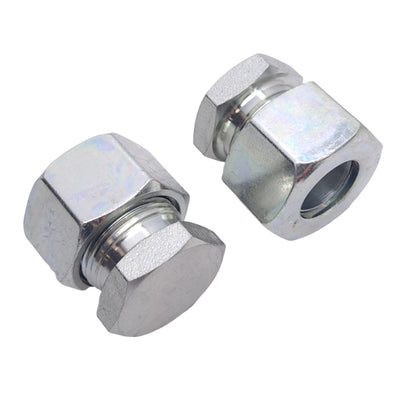 New Lot of 2 Brennan D2408-L15 Hydraulic MBT Plugs w/ Tube Nut, ø15mm M22x1.5, 400Ba