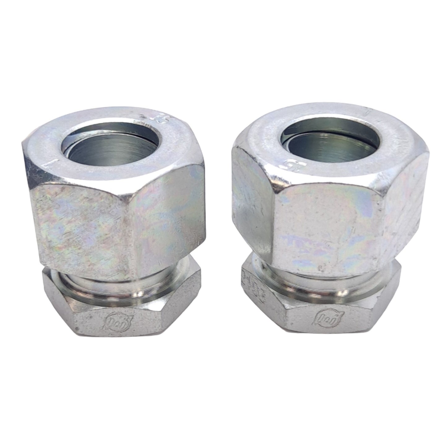 New Lot of 2 Brennan D2408-L15 Hydraulic MBT Plugs w/ Tube Nut, ø15mm M22x1.5, 400Ba