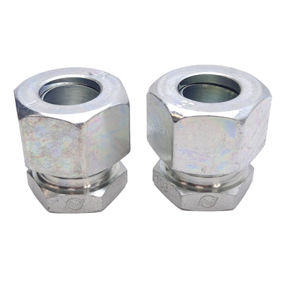 New Lot of 2 Brennan D2408-L15 Hydraulic MBT Plugs w/ Tube Nut, ø15mm M22x1.5, 400Ba