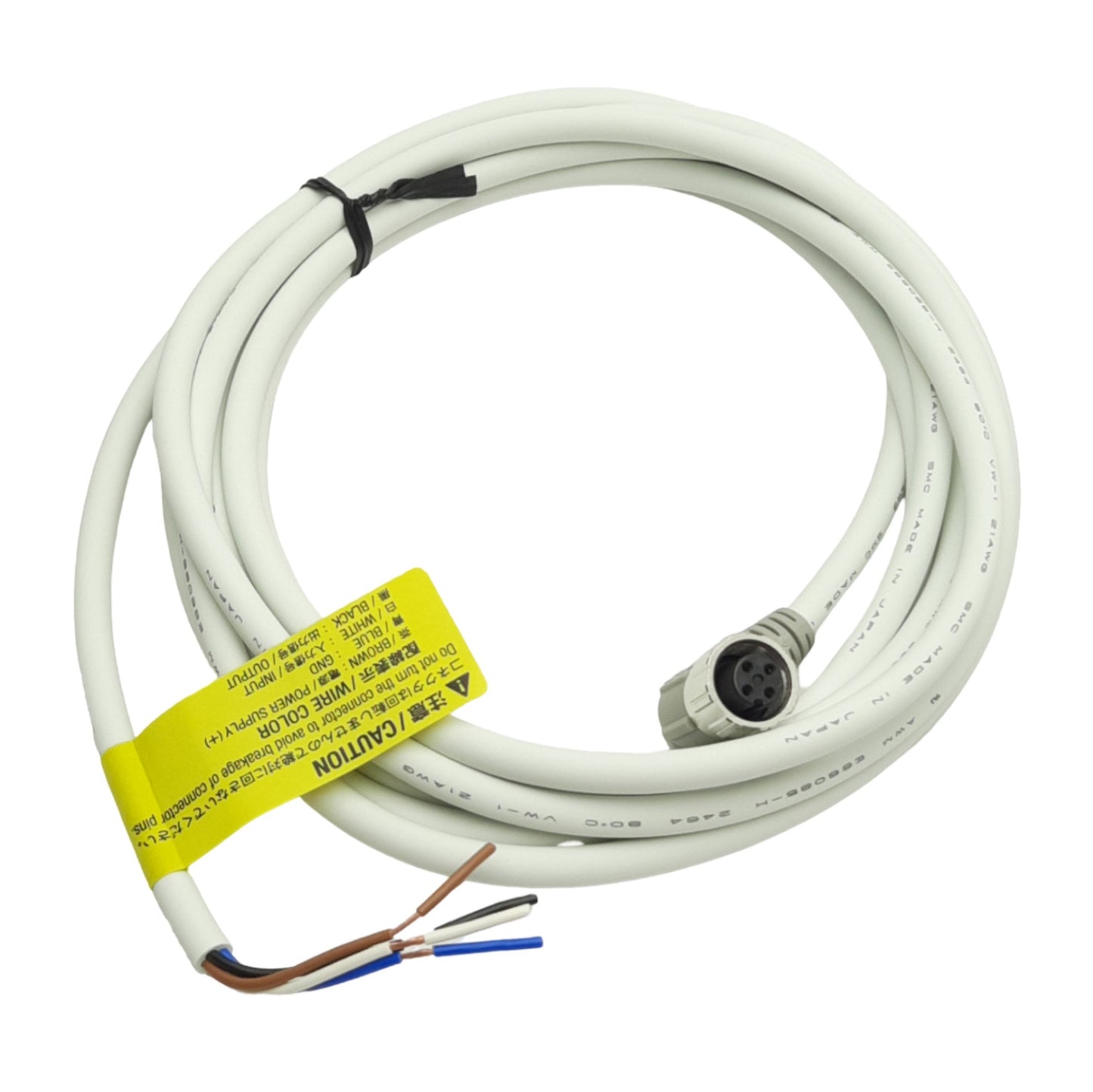 New SMC P398020-501-3 ITV Regulator Power Cable Lead Wire M12 4-Pin Connector, 3m