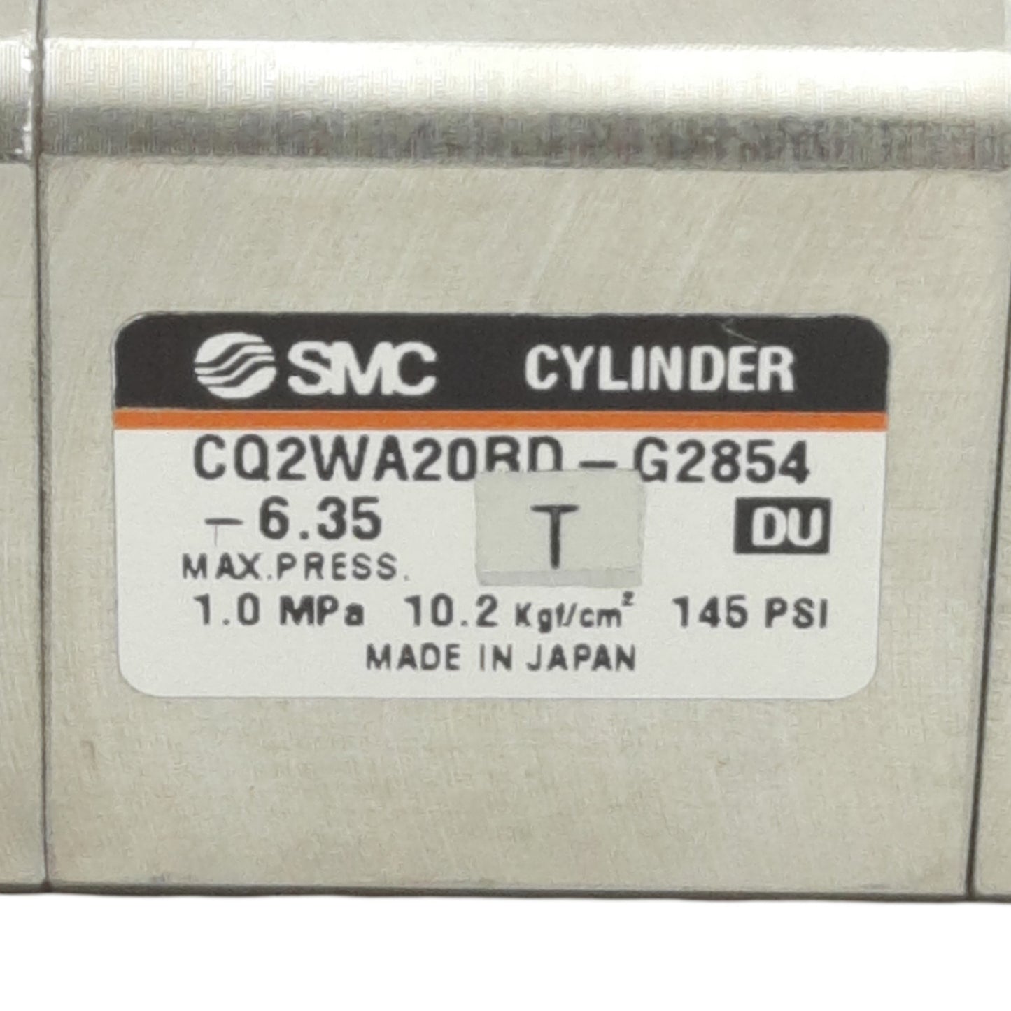Used SMC CQ2WA20RD-G2854-635 Compact Double Rod Cylinder, Stroke: 6.35mm (0.25")