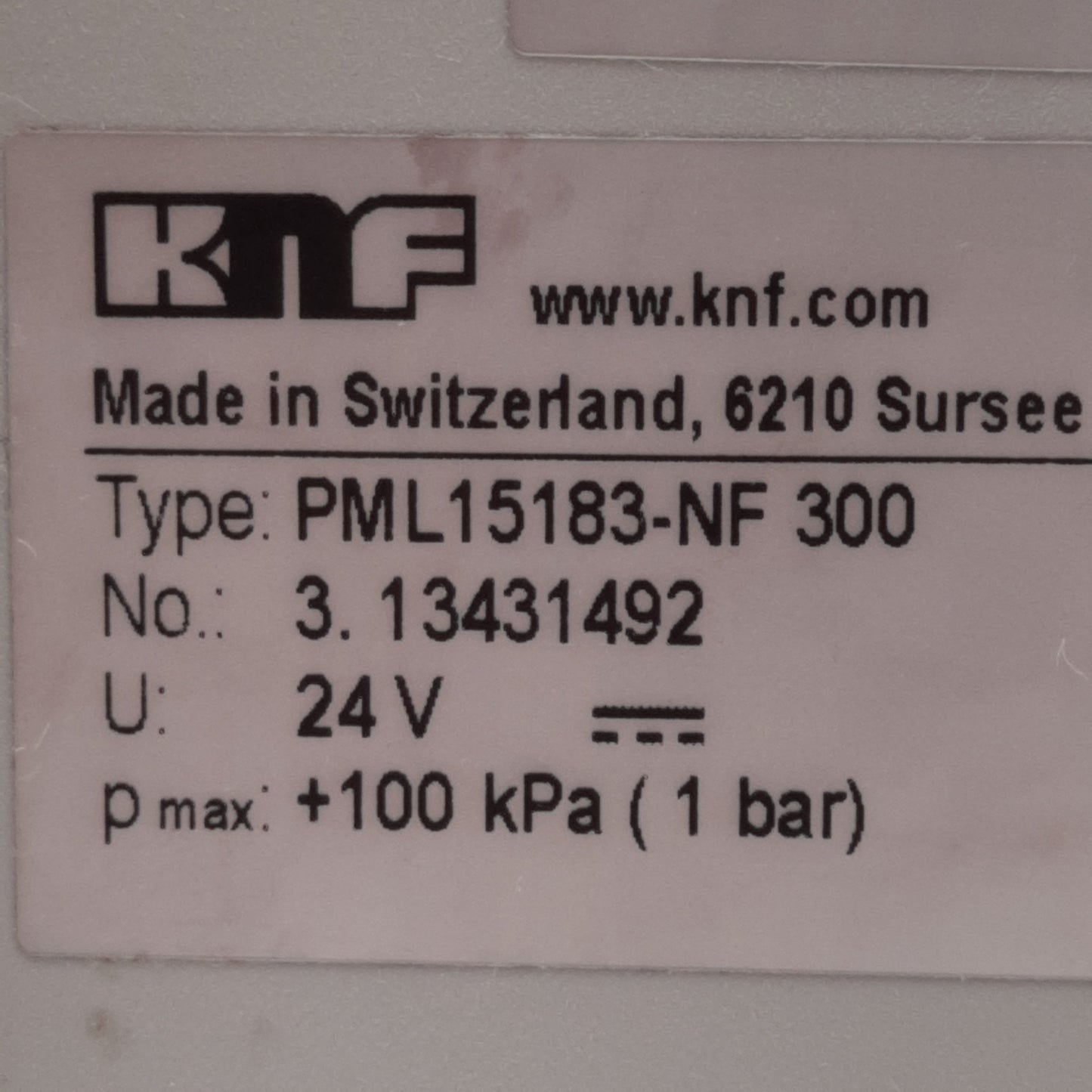 Used KNF NF 300 Liquiport Diaphragm Liquid Transfer Pump, 0.5-3L/min, NPT3/8, 24VDC