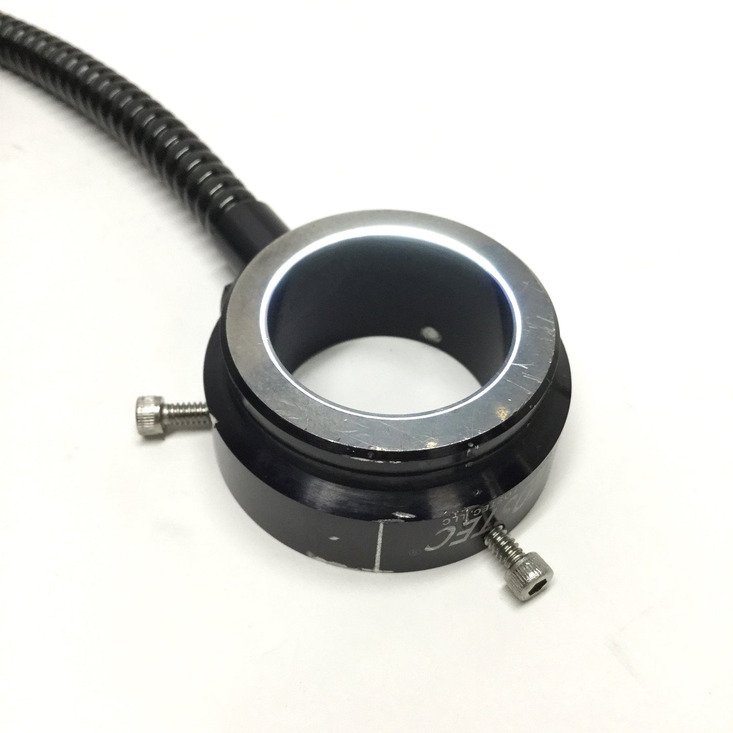 Used Schott Fostec A08660 Mini Fiber Optic Ring Light Guide Ø19-32.5mm Objective, 1m